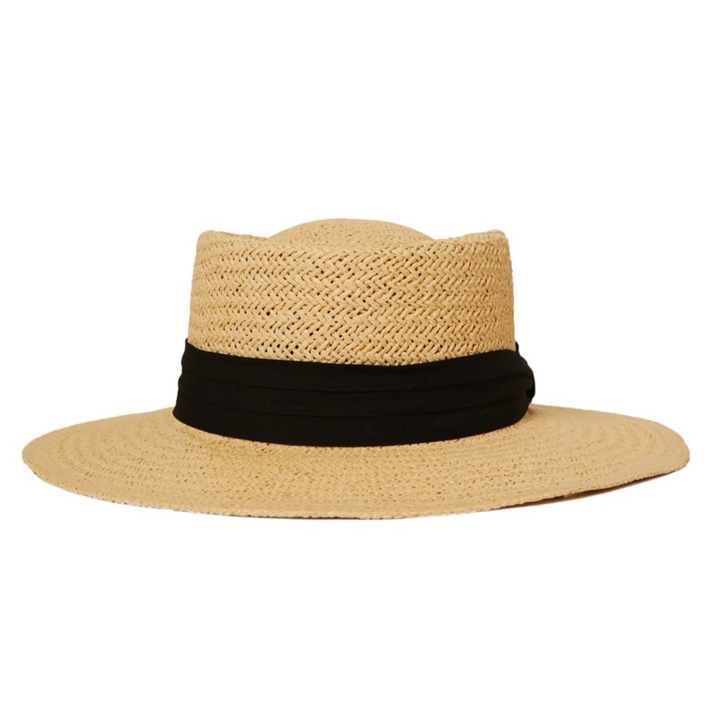 NWT BTB Los Angeles ASHER STRAW HAT Natural $88 Classic Floppy Women’s SMALL